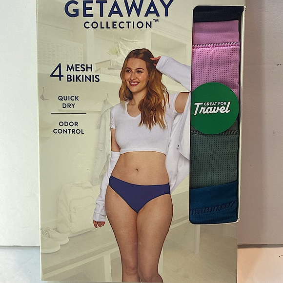 NEW FRUIT OF THE LOOM GETAWAY COLLECTION 4 MESH BIKINIS SIZE 9/2XL - Picture 3 of 10